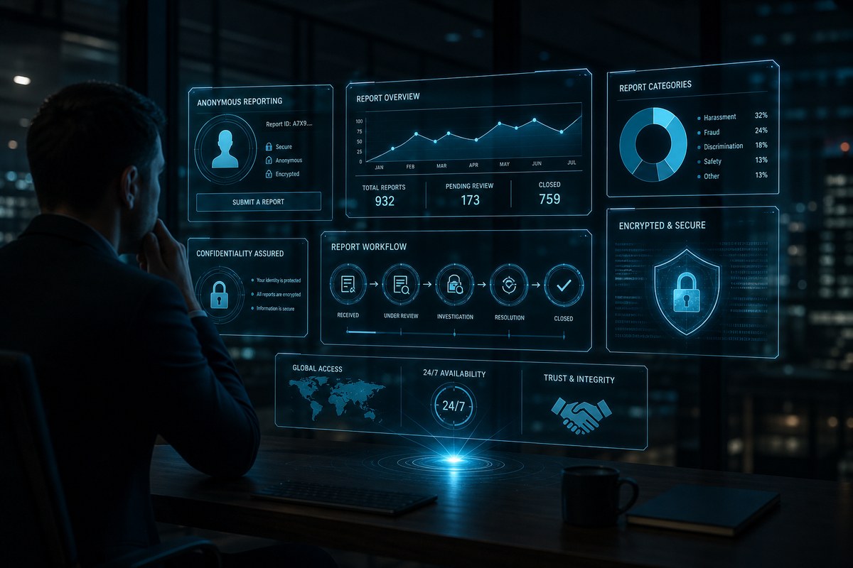 Visual de Protectus — línea ética y ecosistema de confianza